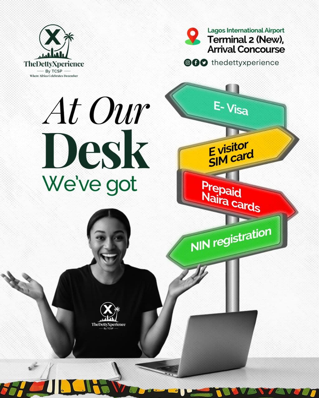 At Our Desk - We've got you covered with E-Visa, SIM cards, Prepaid cards, and NIN registration